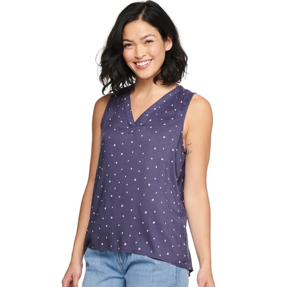 Sonoma V Neck Floral Tank Top Large - Picture 1 of 6